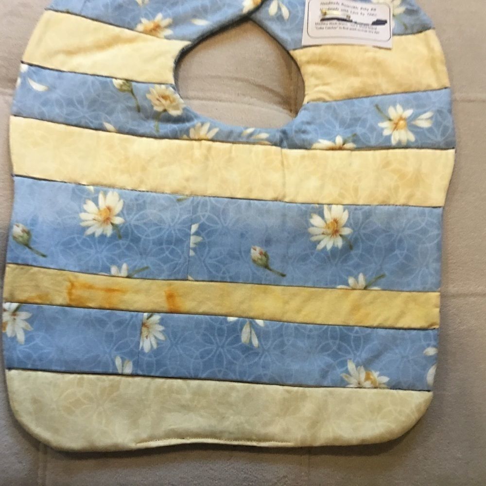 3/$25 or$12 ea. NWT Hand Crafted Quilted Reversible Baby Bib